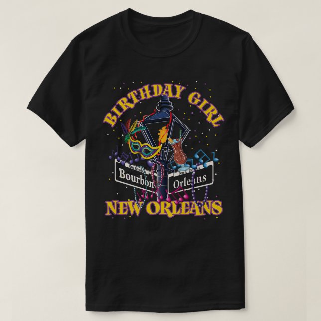 New Orleans Birthday Girl T-Shirt (Design vorne)