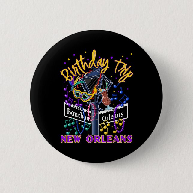 New Orleans Birthday Trip French Quarter Girls Tri Button (Vorderseite)