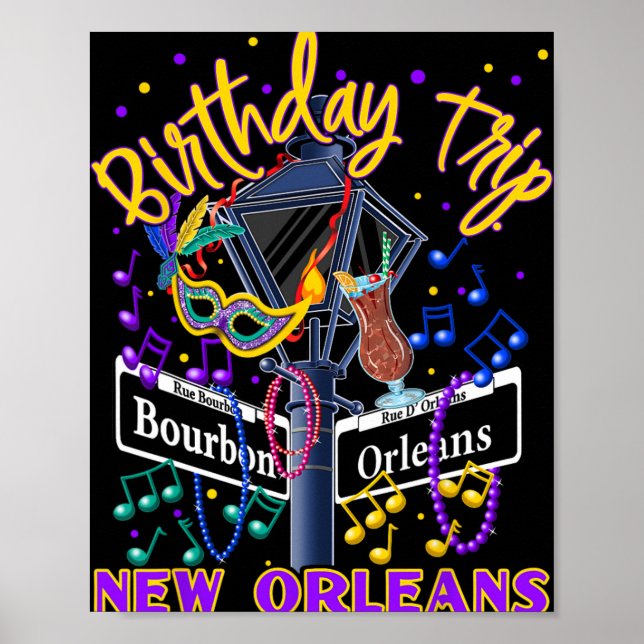 New Orleans Birthday Trip French Quarter Girls Tri Poster (Vorne)
