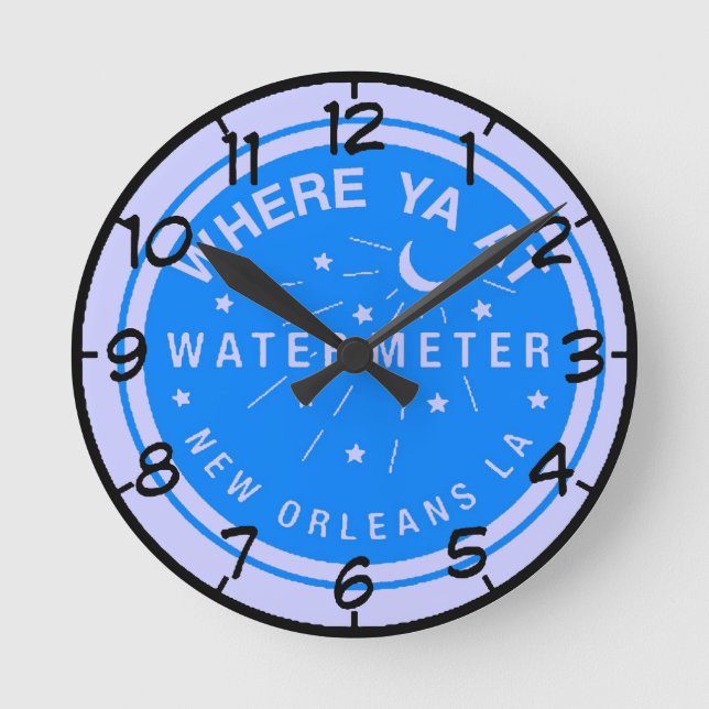 New Orleans Blue Water Meter Uhr (Vorderseite)