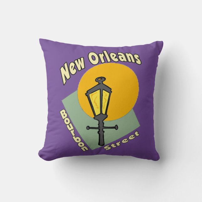 New Orleans Bourbon St. Throw Pillow Kissen (Vorderseite)