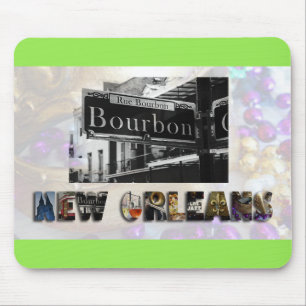 New Orleans Bourbon Street Beads NOLA Mousepad