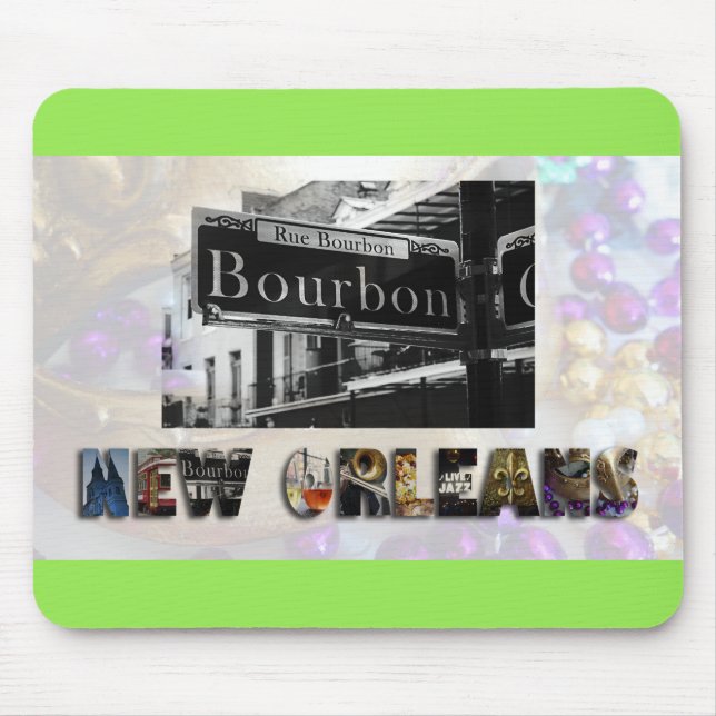 New Orleans Bourbon Street Beads NOLA Mousepad (Vorne)