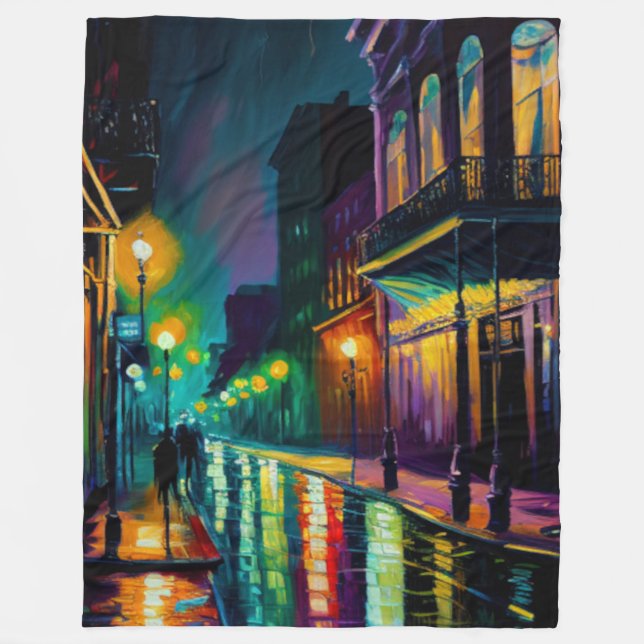 New Orleans Bourbon Street Fleecedecke (Vorderseite)