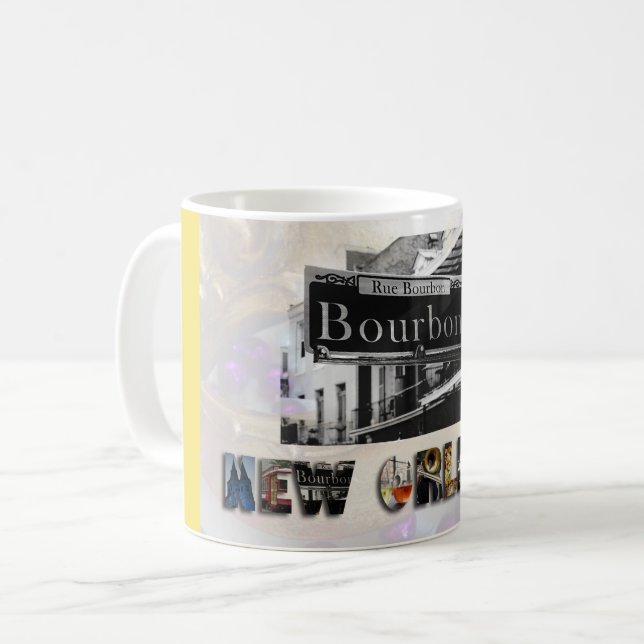 New Orleans Bourbon Street Foto Kaffeetasse (Vorderseite Links)