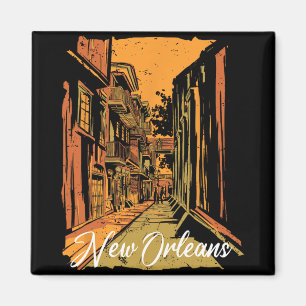 New Orleans Bourbon Street Souvenir Französisches Magnet