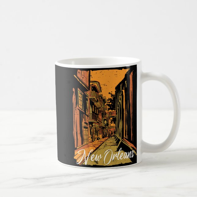 New Orleans Bourbon Street Souvenir French Quarter Kaffeetasse (Rechts)