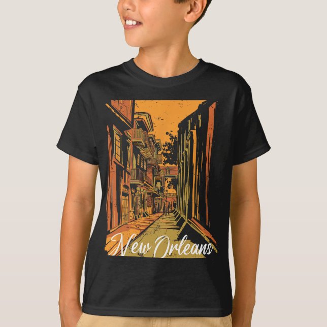 New Orleans Bourbon Street Souvenir French Quarter T-Shirt (Vorderseite)