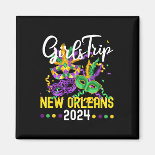 New Orleans Bychelorette Party Mask Mardi Gras Gir Magnet