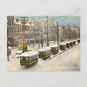 New Orleans Canal St Snow 1895 Postkarte