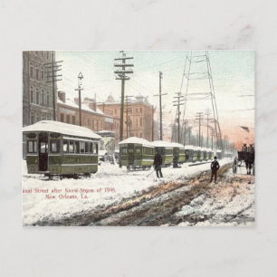 New Orleans Canal St Snow 1895 Postkarte