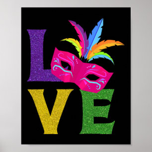 New Orleans Carnival Party Rosa Villa Saroli Poster