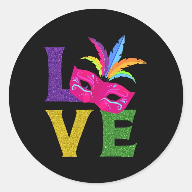 New Orleans Carnival Party Rosa Villa Saroli Runder Aufkleber (Vorderseite)