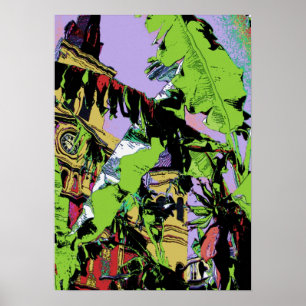 New Orleans Cathedral und Banana Trees Poster