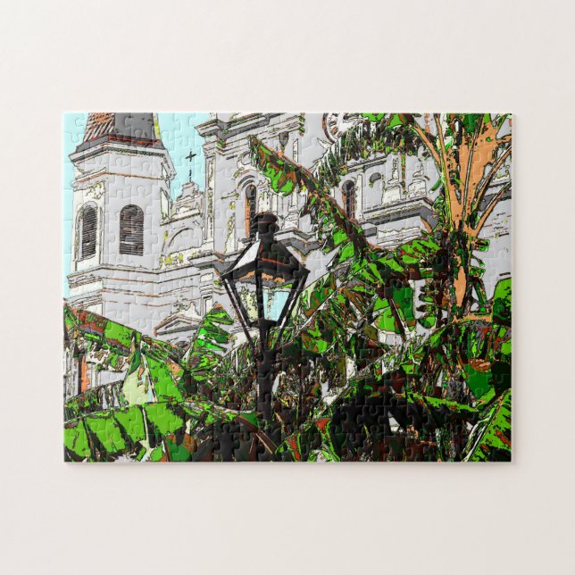 New Orleans Cathedral und Banana Trees Puzzle (Horizontal)