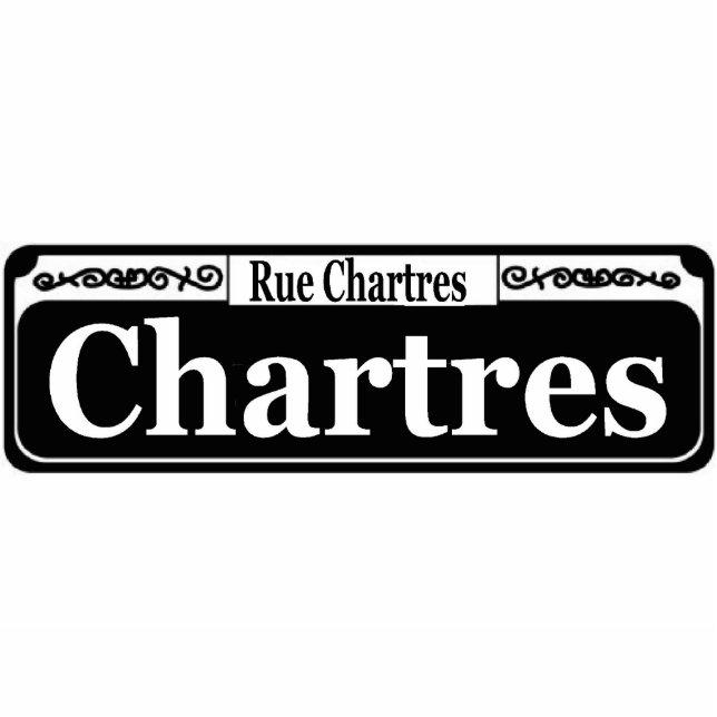 New Orleans Chartres St Sign Freistehende Fotoskulptur (Vorne)