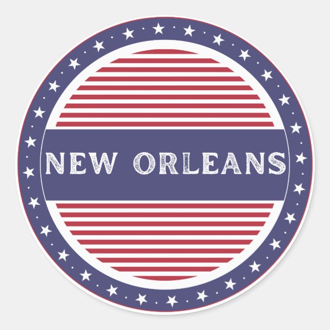 New Orleans City Pride Emblem – American Identity Runder Aufkleber (Vorderseite)