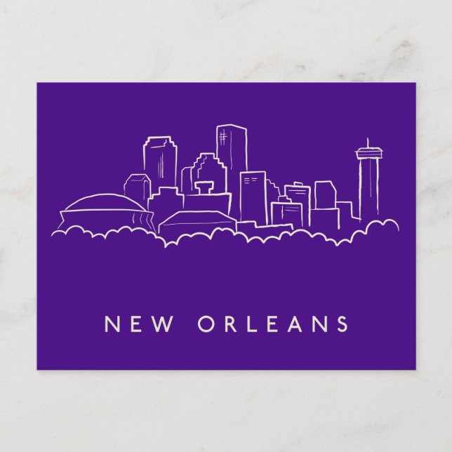 New Orleans City Skyline Postkarte (Vorderseite)