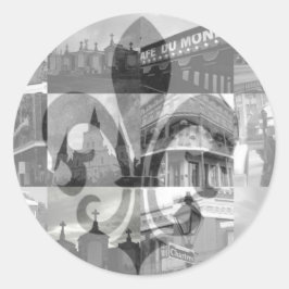 New Orleans Collage [Stickers] Runder Aufkleber