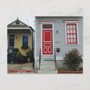 New Orleans Colorful Shotgun Houses Postcard Postkarte