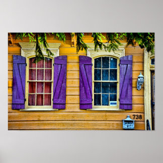 New Orleans Colors - Shutters Print Poster