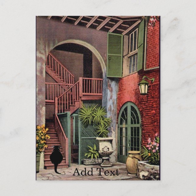 New Orleans Courtyard Patio Postkarte (Vorderseite)