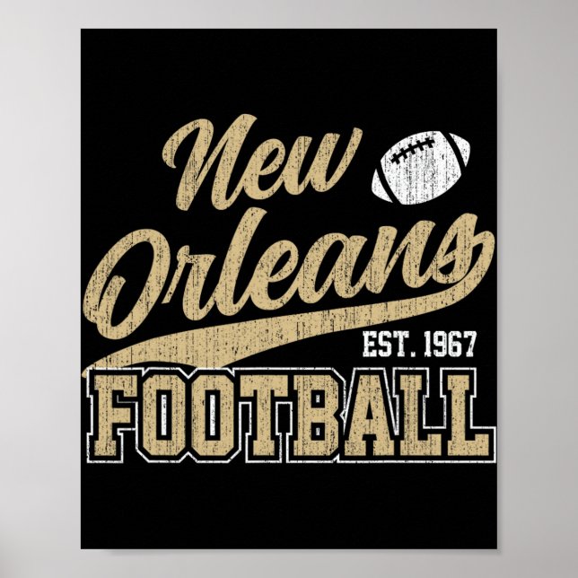 New Orleans Distressed Football Team Fan Srts  Poster (Vorne)