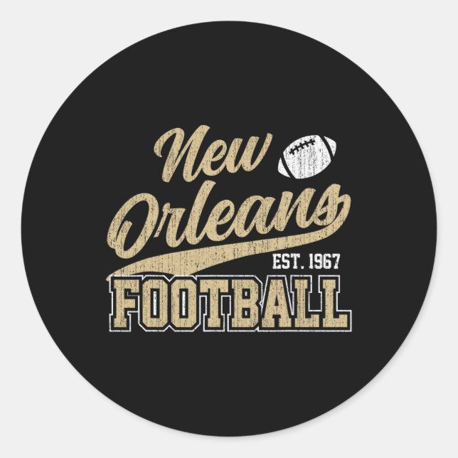 New Orleans Distressed Football Team Fan Srts  Runder Aufkleber (Vorderseite)