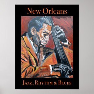 New Orleans Double Bassist Poster