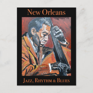 New Orleans Double Bassist Postkarte