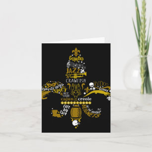 New Orleans Fleur-de-lis Südstaaten Leben Männer F Karte