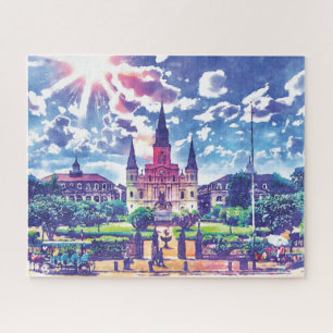 New Orleans Französisch Viertel farbenfrohe Wasser Puzzle