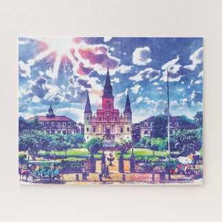 New Orleans Französisch Viertel farbenfrohe Wasser Puzzle