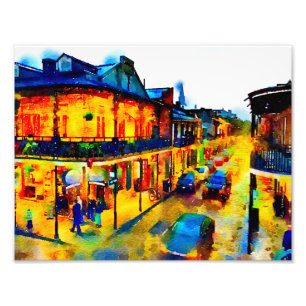 New Orleans, französisches Viertel, Aquarell Fotodruck