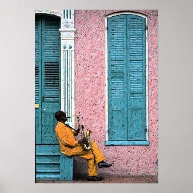 New Orleans French Quarter Blues Poster Print (Vorne)