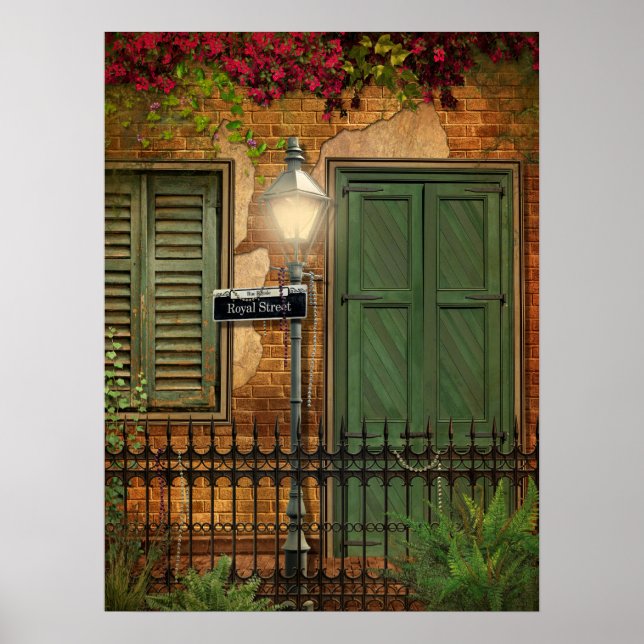 New Orleans French Quarter Brick & Stucco Poster (Vorne)