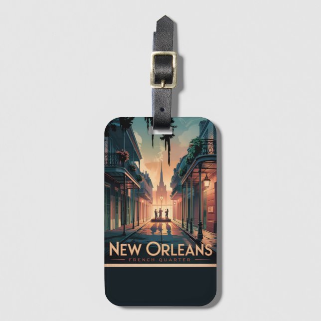 New Orleans French Quarter Gepäckanhänger (Vorderseite Vertikal)