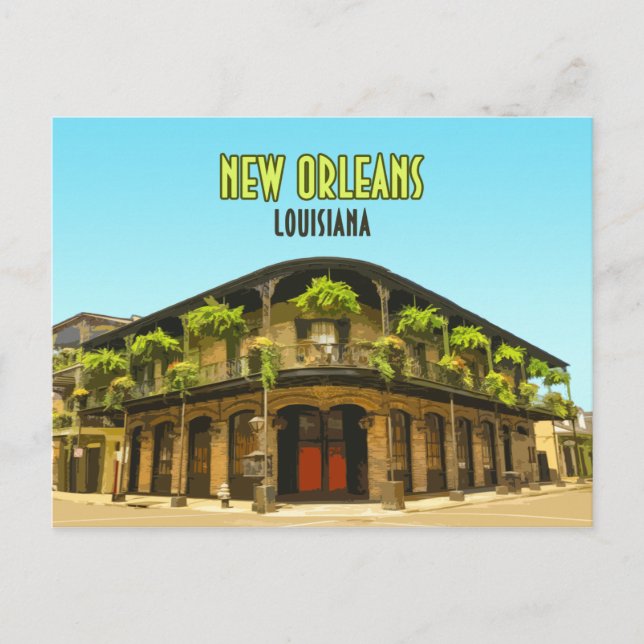 New Orleans French Quarter Louisiana Postkarte (Vorderseite)