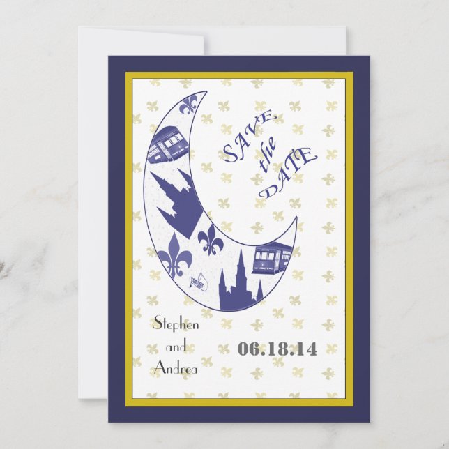 New Orleans French Quarter Save the Date Cards (Vorderseite)