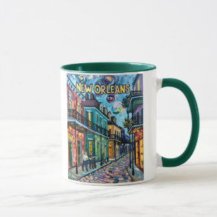 New Orleans French Quarter Van Gogh Stil Vintage Tasse