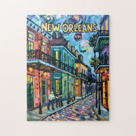 New Orleans French Quarter Van Gogh Style Travel Puzzle