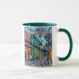 New Orleans French Quarter Van Gogh Style Vintage Tasse
