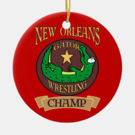New Orleans Gator Champ Keramik Ornament