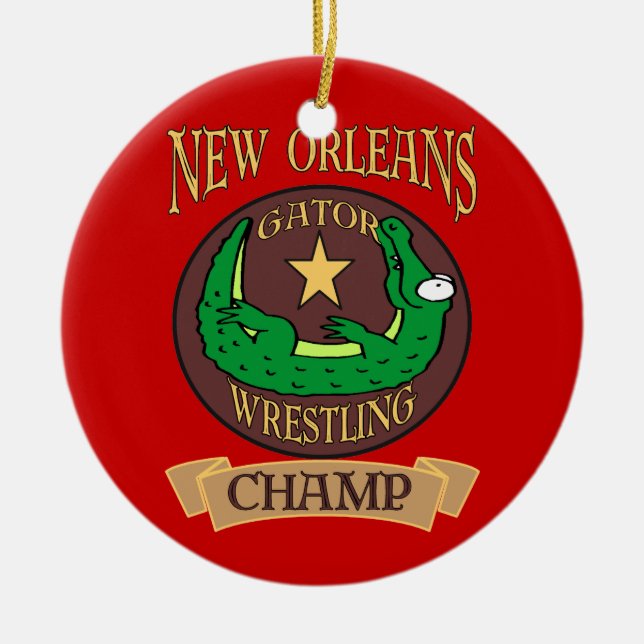 New Orleans Gator Champ Keramik Ornament (Vorne)