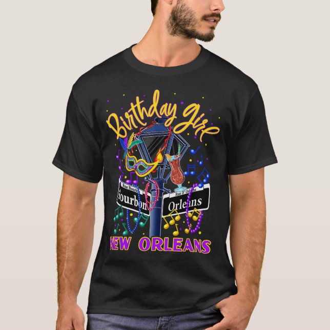 New Orleans Girls' Birthday French Quarter Girls T T-Shirt (Vorderseite)