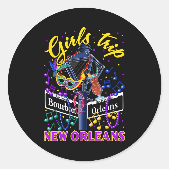 New Orleans Girls Trip Girlfriends Vacation  Runder Aufkleber (Vorderseite)