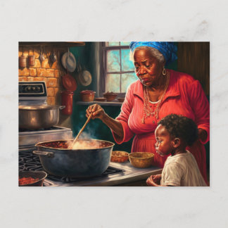New Orleans Gumbo Art Postcard Postkarte