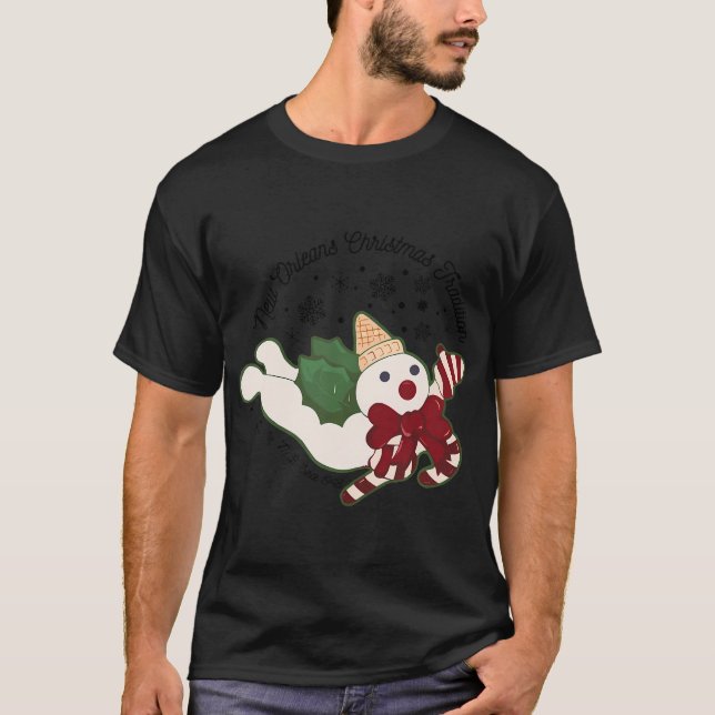 New Orleans Herr Bingle Weihnachten Tradition Snow T-Shirt (Vorderseite)