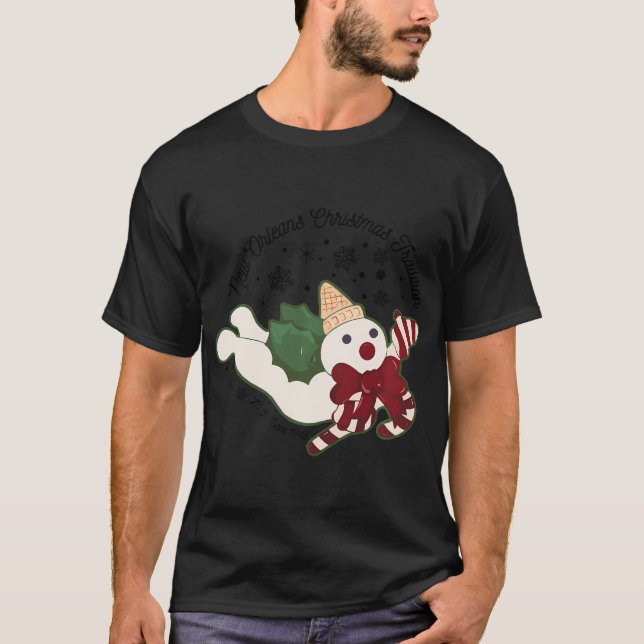 New Orleans Herr Bingle Weihnachten Tradition Snow T-Shirt (Vorderseite)