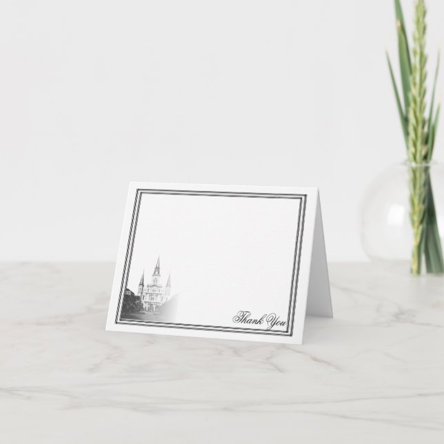 New Orleans Hochzeit in Urlaubsort Vielen Dank Dankeskarte (Vorderseite)